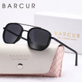 BARCUR Fashionable Trendy Polarized Sunglasses Polygon Frame with Delicate Thickened Striped Design – TAC Lens UV400 Protection for Driving and Outdoor Activities Women’s Fashion Sunglasses for Summer