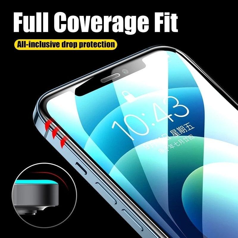9D Full Cover Glass Screen Protector for IPhone 11 Pro Max 14 12 X s XS XR Tempered Glass on IPhone 13 Mini 7 8 6S Plus SE Film Tempered Glass Screen Protector Compatible for iPhone by Stevvex