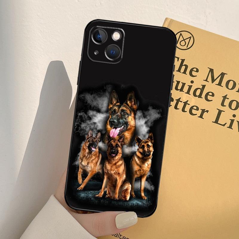 Cartoon German Shepherd Phone Case MAsk Dog Case For iPhone 13 12 Mini 11 14 Pro Max 6S 8 7 Plus SE 2022 2020 X XS Max XR Back Cover Poodle Dog Phone Case Compatible with iphone by Stevvex