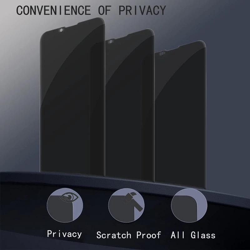 Anti-spy Glass for IPhone 13 12 Pro Max Mini XS MAX 8 7 Plus Full Cover Privacy Screen Protector for IPhone 11 PRO MAX X XR 14 Edge to Edge Full Coverage and 9H Hardness Anti-Scratch Shockproof Protection Screen Cover Shield by Stevvex
