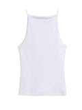 Women's Solid Color Halter Tank Top Sleeveless Vest Thin Straps Camisole Summer Casual Fashion Wear