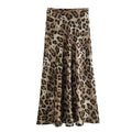 HH Women Fashion Leopard Print Skirt Vintage High Waist Midi Skirts Elegant Women Summer Casual Streetwear Skirt
