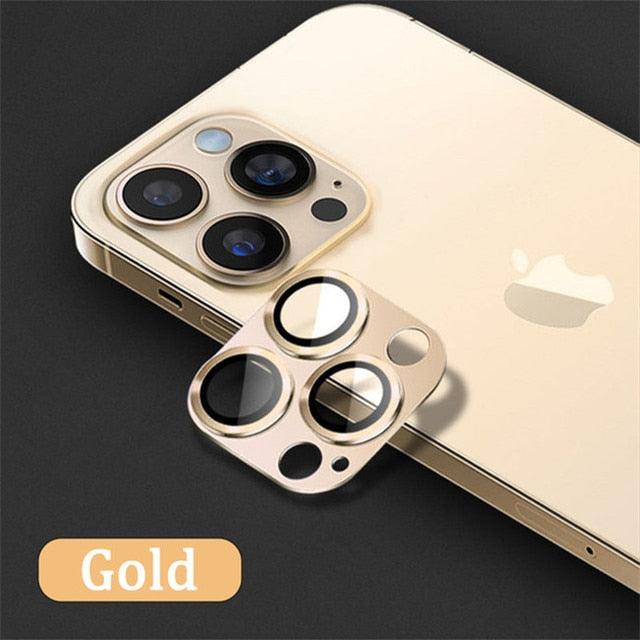 Camera Lens Metal Protector Glass For iPhone 14 Pro 13Pro 13 12 Pro Max Plus Full Cover Lens Protective Cap For iPhone 13 14Pro Tempered Glass Lens Film Metal Camera Screen Protection HD Clear Lens Protector by Stevvex