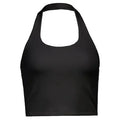Women's Sexy Spice Hanging Neck Backless Small Suspenders Slim Short Neckline Solid Color Threaded Peplum Short Tops