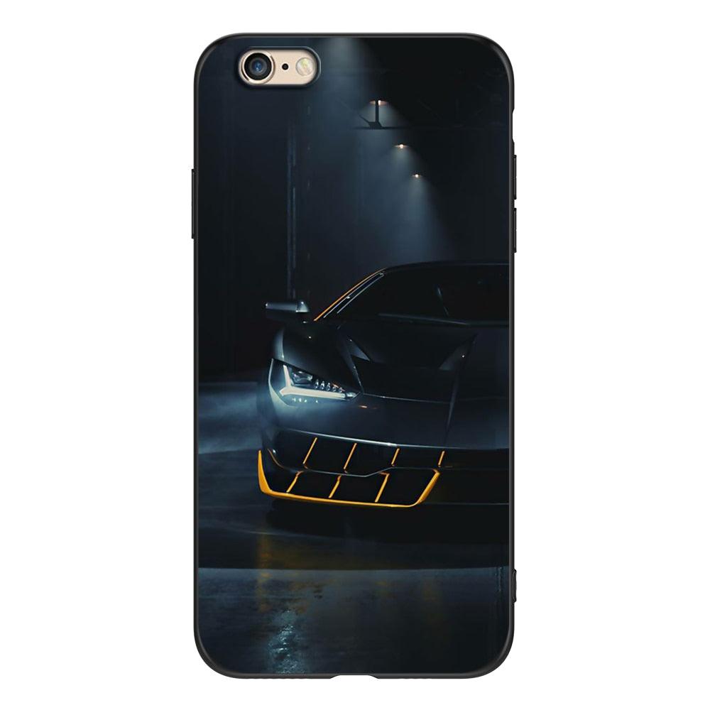 Cute Cover Soft Silicone Print Cars Print Phone Case For Iphone 5s 5 S Se 2016 4.0" Case Phone Cover On Iphone 6s 6 S Plus Funda Bumper Black Case Sport Race Car by Stevvex