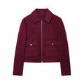 Women's Zipper Jacket Coat New Winter Long Sleeve Pocket Outerwear Coat Short Street Elegant Women's Jacket