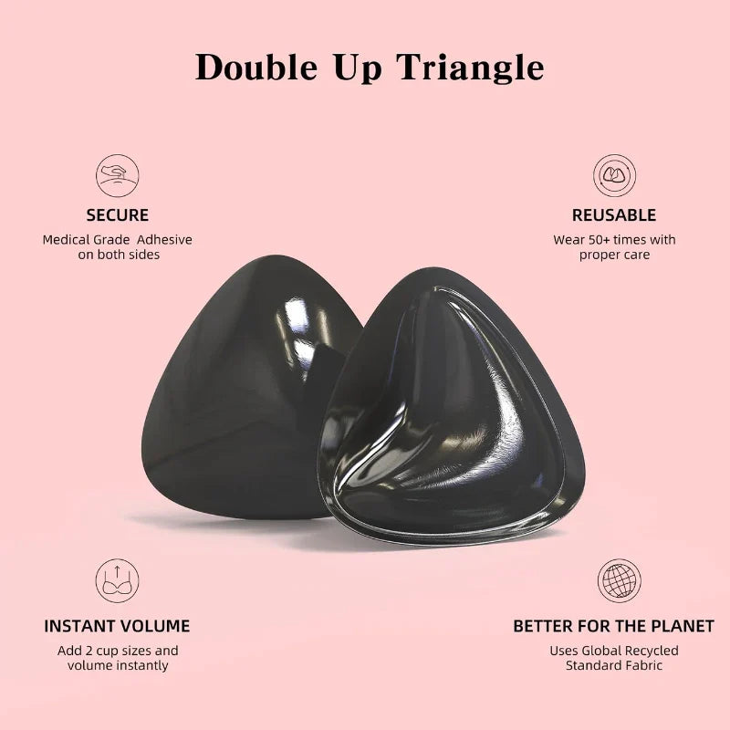 Double-Sided Sticky Bra Pads Women Summer Ultra Instant Push Up Bra Pads Reusable Padded Inserts Strapless Lift For Swimsuit