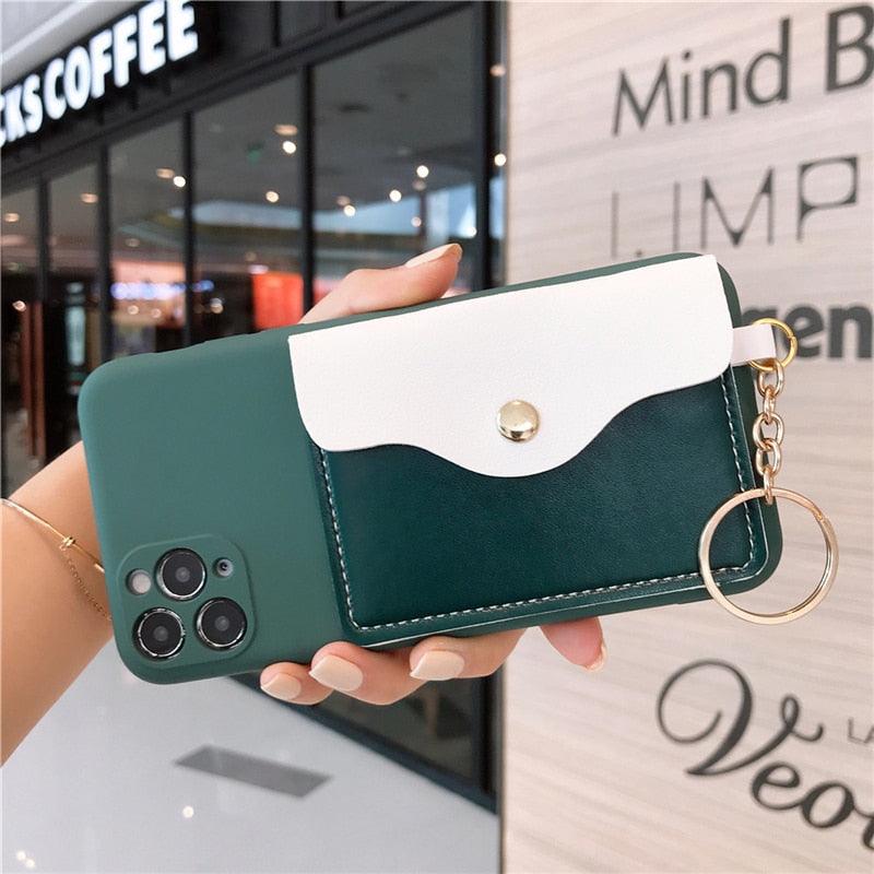 Luxury Wallet Phone Case For iPhone 13 Pro Max 11 12 Pro Max X XR XS 7 8 Plus 13 Mini Soft Silicone Handbag Card Phone Case Wallet Compatible iPhone Bag Cover by Stevvex