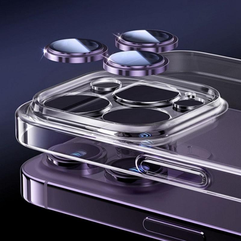 Camera Lens Protectors For iPhone 14 Pro Max Camera Metal Ring Protector Case Glass for iPhone 13mini 14plus 13 14pro Lens Film Camera Lens Protector Tempered Glass Camera Lens Protector by Stevvex