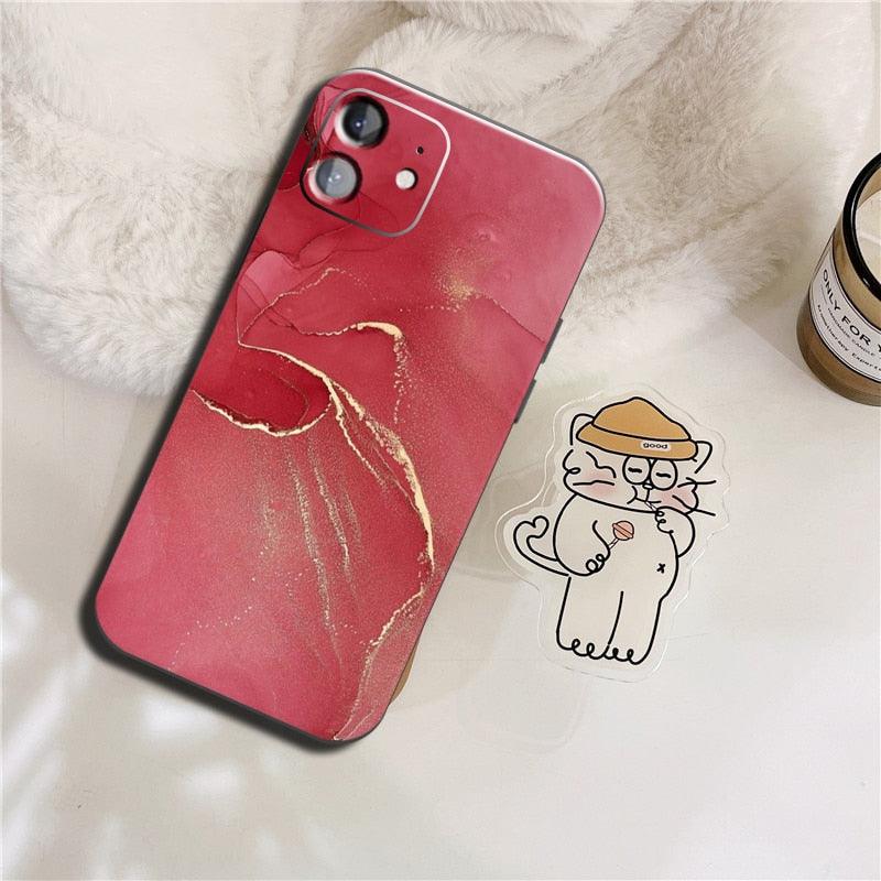 Luxury Marble Texture Phone Case For iPhone X XR XS 7 8 6S 6 5 Plus Silicone Anti Fall Back Cover Ultra Thin Soft Silicone Protective Shockproof and Scratch Resistant with Cute Design Pattern Case by Stevvex