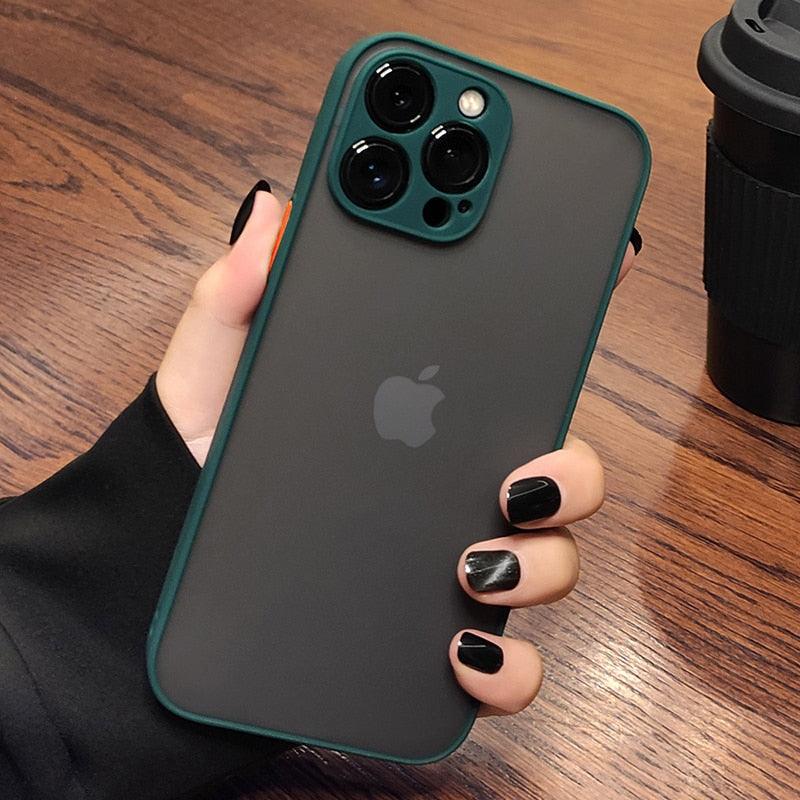 Luxury Shockproof Armor Phone Case For iPhone 11 12 13 14 Pro Max Silicone Clear Hard Cover Protective Hard Back Cover with Soft Edge Bumper Shockproof Anti-Drop Case For iPhone by Stevvex