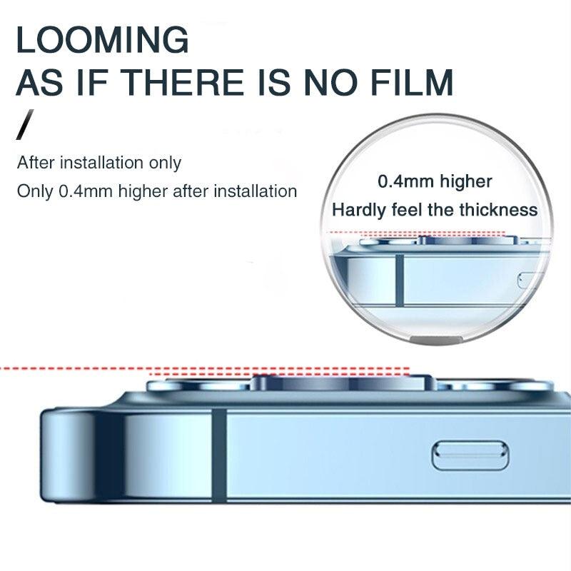 Full Cover Frame Glass Camera Lens Protector For iPhone 14 Plus Lens Glass For iPhone 11 12 13 Pro Max Mini Premium Tempered Glass Film Aluminum Alloy Lens Ring Cover Camera Protector by Stevvex