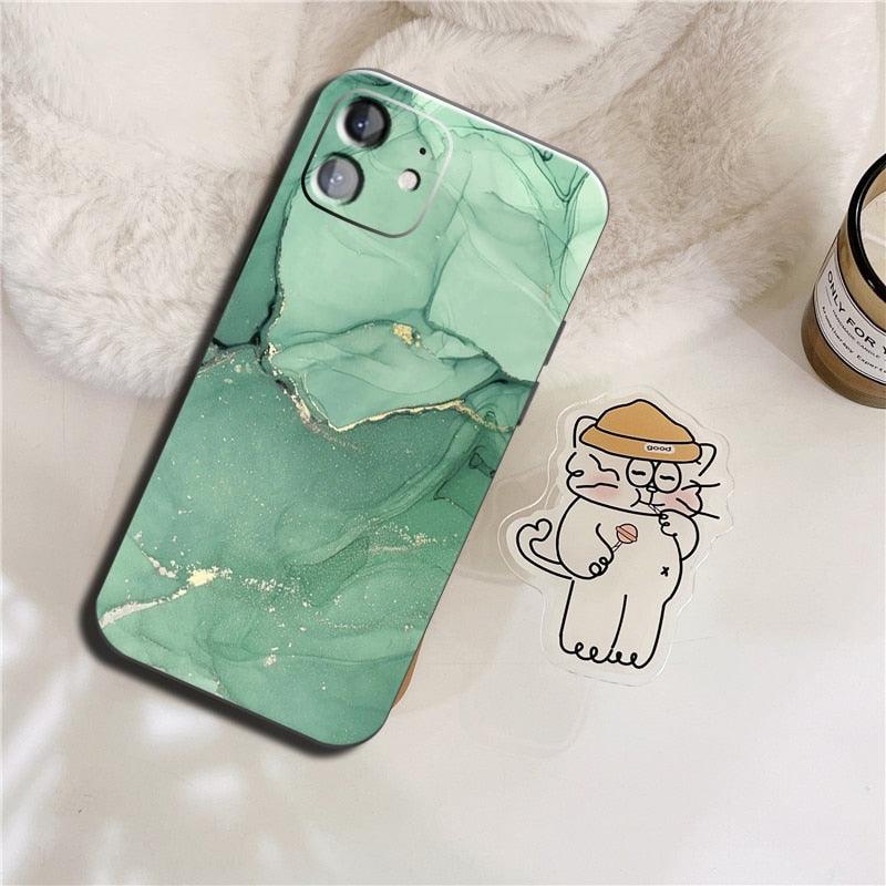 Luxury Marble Texture Phone Case For iPhone X XR XS 7 8 6S 6 5 Plus Silicone Anti Fall Back Cover Ultra Thin Soft Silicone Protective Shockproof and Scratch Resistant with Cute Design Pattern Case by Stevvex