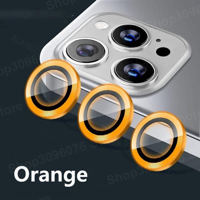 Colorful Design Round Ring Metal Alloy HD Glass For iPhone 13 12 11 Pro Max Camera Lens Protectors Luminous Camera Ring Glass for iPhone11 Pro max 13mini 13pro Protective Film by Stevvex