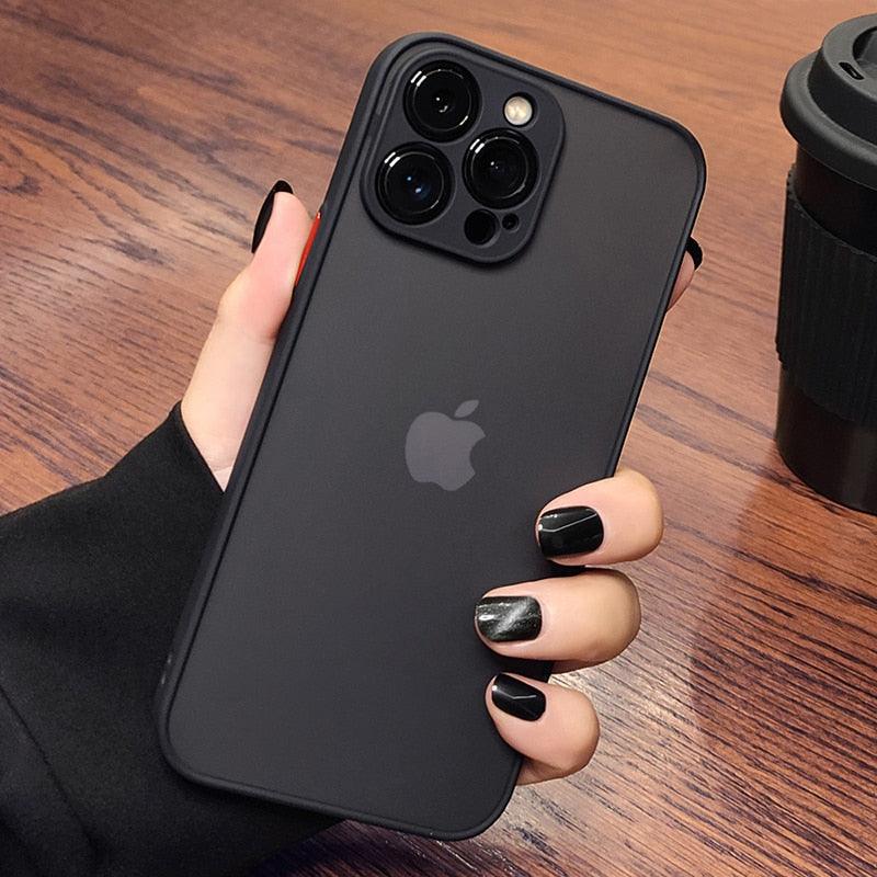Luxury Shockproof Armor Phone Case For iPhone 11 12 13 14 Pro Max Silicone Clear Hard Cover Protective Hard Back Cover with Soft Edge Bumper Shockproof Anti-Drop Case For iPhone by Stevvex