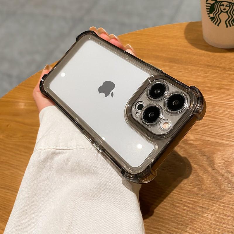Luxury Shockproof Clear Hard Case For iPhone 14 13 12 11 Pro Max X XR XS 7 8 Plus Soft Silicone Bumper Transparent Cover Drop Protection iphone Protective Case Compatible With iPhone by Stevvex