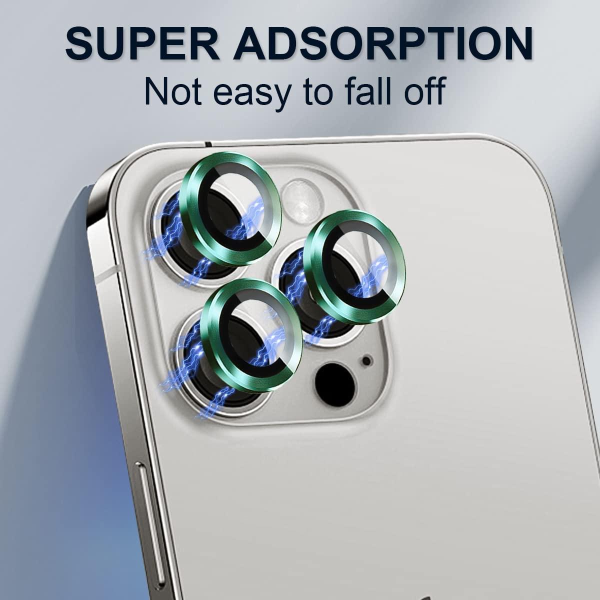 Camera Lens Protector for iPhone 14 Pro Max Plus 13 12 Mini 14Pro iPhone14 13Pro 14Plus 12Pro Glass Protection Protective Film Metallic Camera Ring Lens Protector with Glass Cover by Stevvex