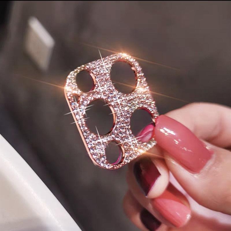 Camera Lens Metal Protector For iPhone 14 13 12 11 Pro Max Hollow Glitter Rhinestones Camera Protector For iPhone 12 13 Mini 14 Diamond Camera Lens Protection Decorations Lens Protector Cover for iPhone by Stevvex