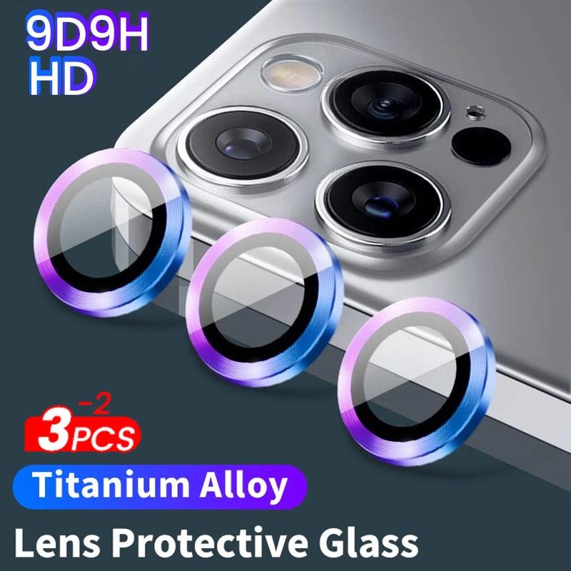 HD Camera Lens Protector 9H Hardness Anti-Scratch Camera Protector For iPhone 13 14 12 Pro Max Titanium Alloy Camera Protector for iPhone 12 13 Mini Camera Protector Lens Protection Glass Suit by Stevvex