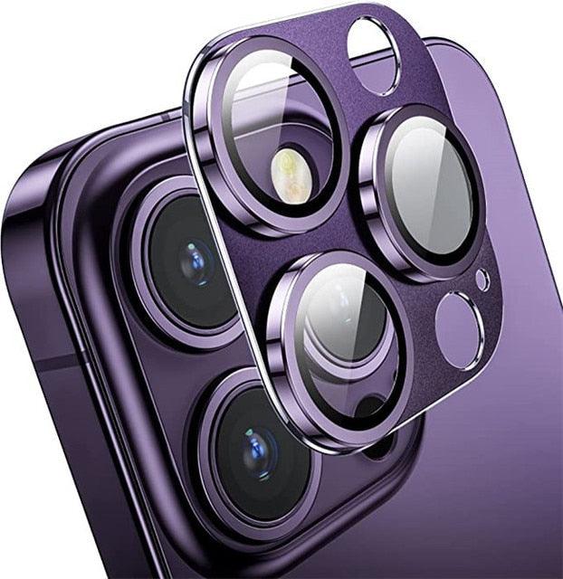 Camera Lens Metal Protector Glass For iPhone 14 Pro 13Pro 13 12 Pro Max Plus Full Cover Lens Protective Cap For iPhone 13 14Pro Tempered Glass Lens Film Metal Camera Screen Protection HD Clear Lens Protector by Stevvex
