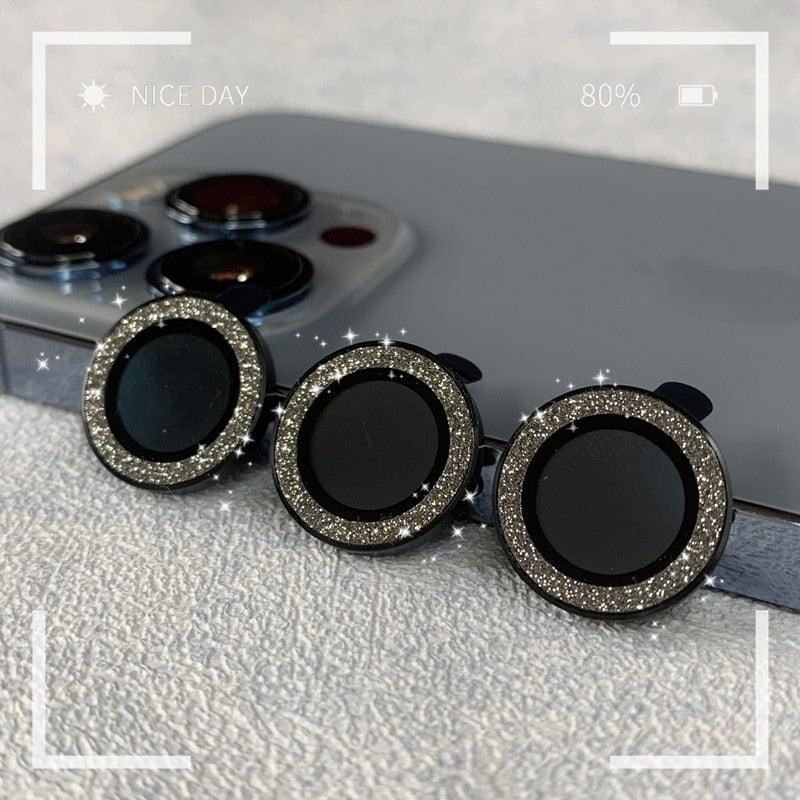 Camera Lense Protection Glass Large Glitter Stone Camera Protector For iPhone 13 Mini 14 Pro Max luxury Glitter Diamand Camera Lens Protectors Camera Metal Ring Glass For iPhone 11 Protective Cap by Stevvex
