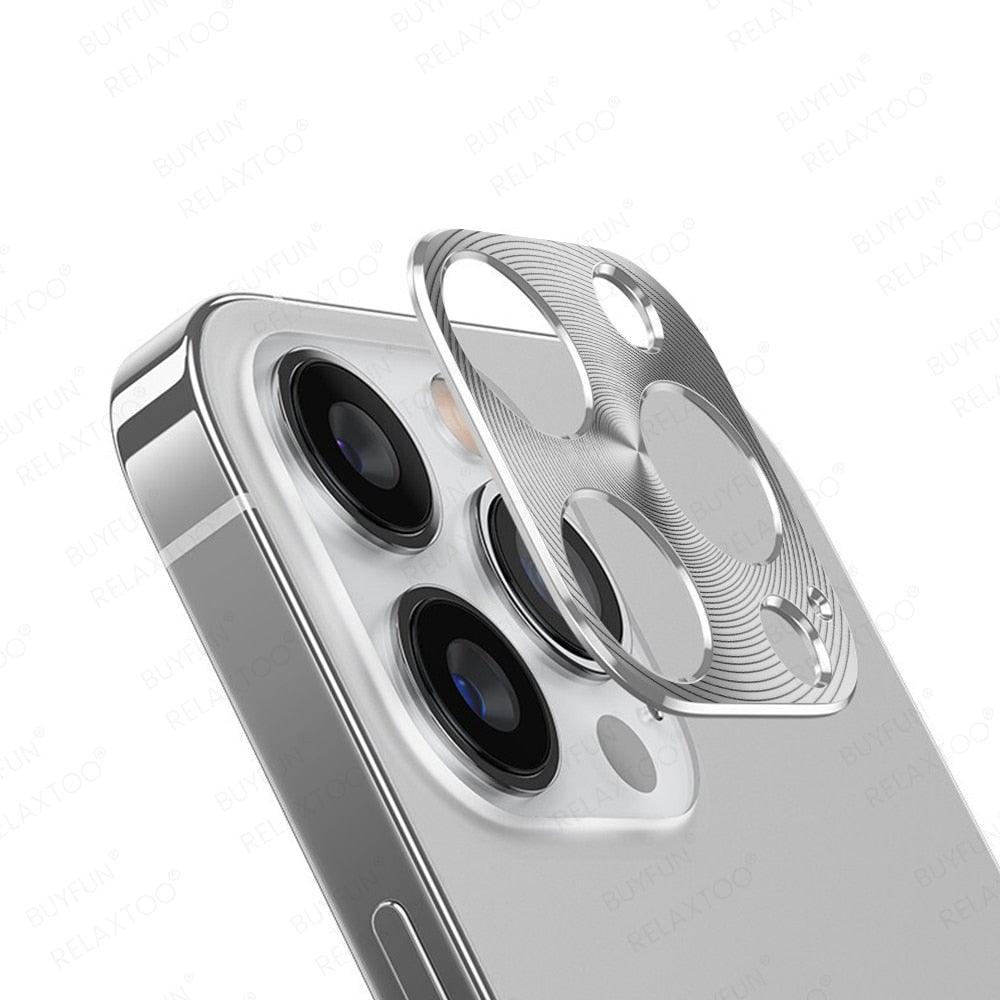 Alloy Camera Protector For Iphone 13 12 14 11 Pro Max Mini Plus Protective Full Cover Ring Textured Phone Lens Film Iphone14 Aluminum Alloy Camera Protector For Iphone by Stevvex