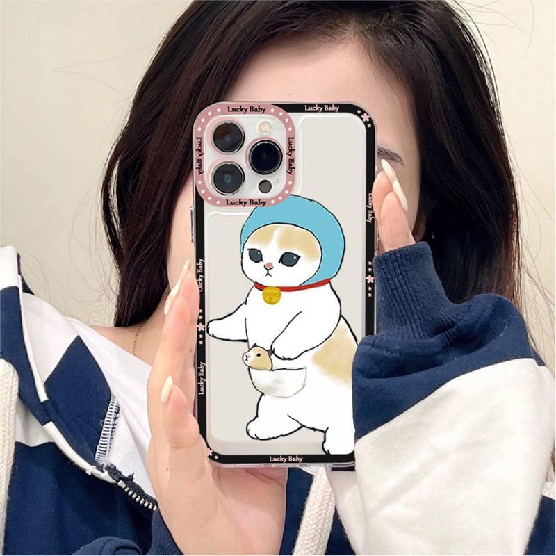 Cute Cat Phone Case For Iphone 11 12 13 Mini Pro Max 14 Pro Max Case Shell Cartoon Patterned Case Cover Soft Clear Cover Flexible Ultra Slim Anti-scratch Bumper Protective Cover For Iphone by Stevvex