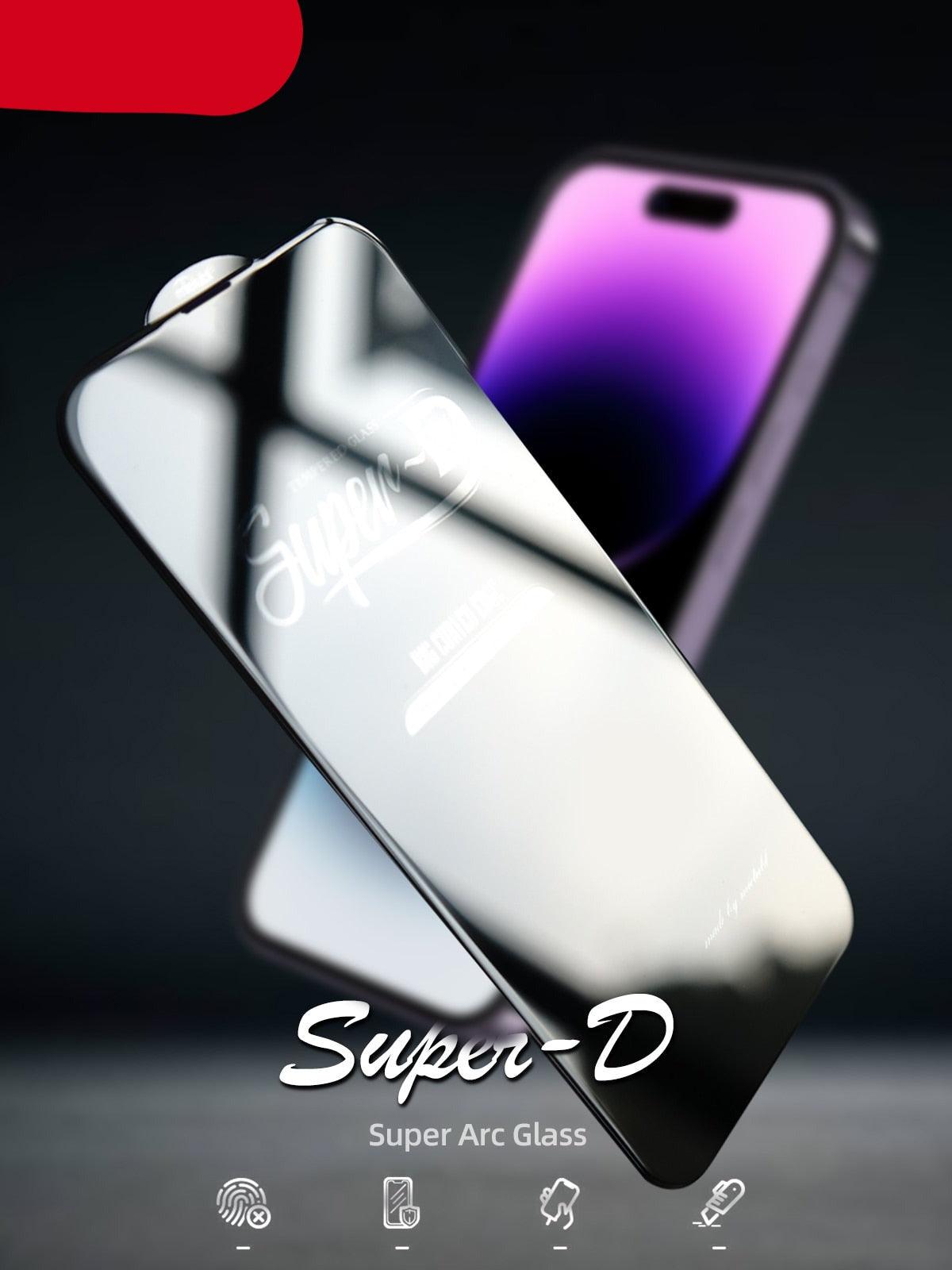 2PCS Super Glass for iphone 14 13 Pro Max screen protector best Oleophobic Coating 2.5D edge full glue cover for iPhone 14 13 mini Black Edge 9H Tempered Glass Film Case-Friendly HD Clear Screen Protector For iPhone by Stevvex