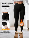 Womens High Waist German Velvet Leggings Autumn Winter Fleece Lined Thickened Thermal Plus Size Warm Pants Outdoor Ski Trousers