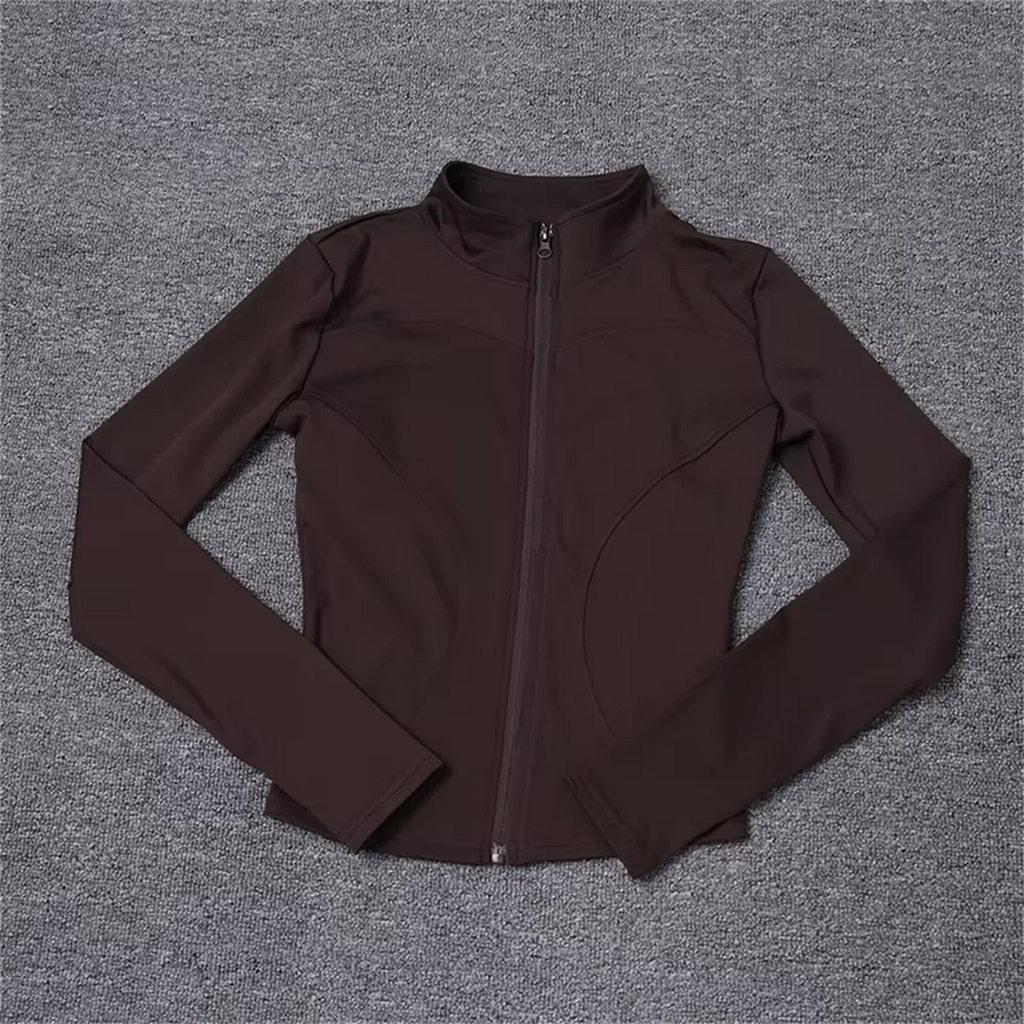 Women Long Sleeve Sport Jacket Spring Summer Gym Workout Coat Yoga Running Sports Cycling Top Casual Zipper Outfit Clothes Chic