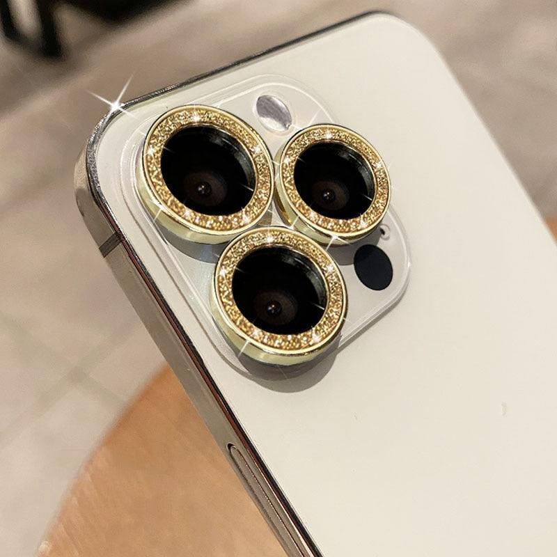 Camera Lense Protection Glass Large Glitter Stone Camera Protector For iPhone 13 Mini 14 Pro Max luxury Glitter Diamand Camera Lens Protectors Camera Metal Ring Glass For iPhone 11 Protective Cap by Stevvex