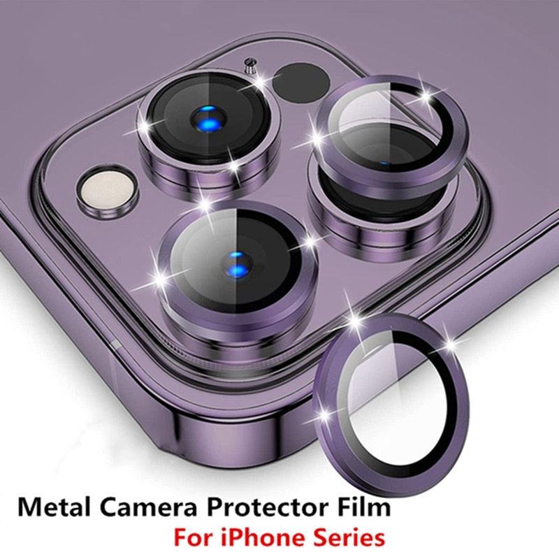 Camera Lens Protectors For iPhone 14 Pro Max Camera Metal Ring Protector Case Glass for iPhone 13mini 14plus 13 14pro Lens Film Camera Lens Protector Tempered Glass Camera Lens Protector by Stevvex