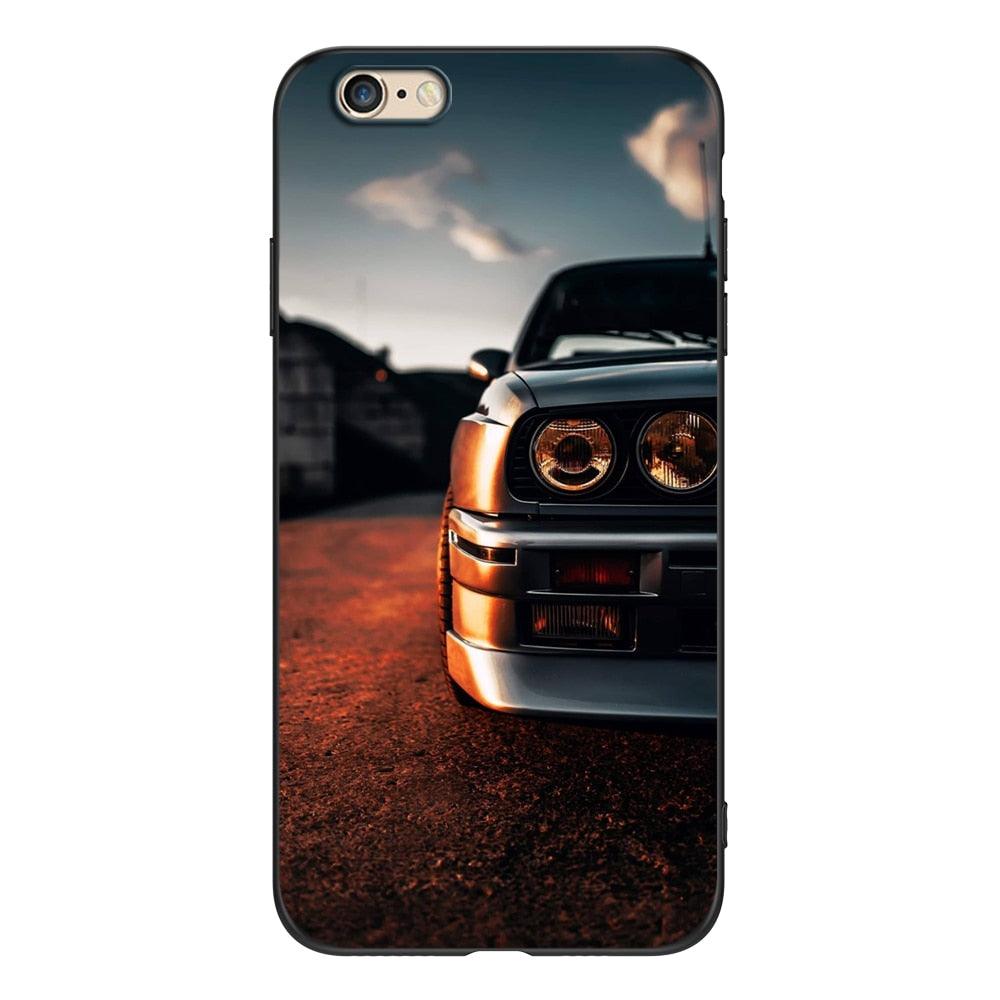 Cute Cover Soft Silicone Print Cars Print Phone Case For Iphone 5s 5 S Se 2016 4.0" Case Phone Cover On Iphone 6s 6 S Plus Funda Bumper Black Case Sport Race Car by Stevvex