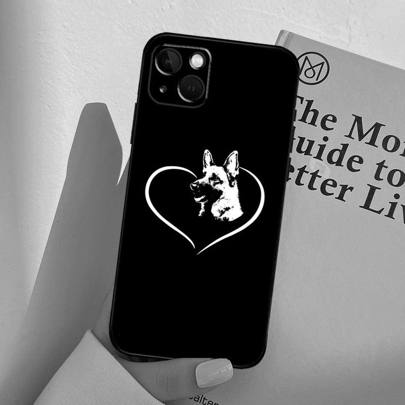 Cartoon German Shepherd Phone Case MAsk Dog Case For iPhone 13 12 Mini 11 14 Pro Max 6S 8 7 Plus SE 2022 2020 X XS Max XR Back Cover Poodle Dog Phone Case Compatible with iphone by Stevvex