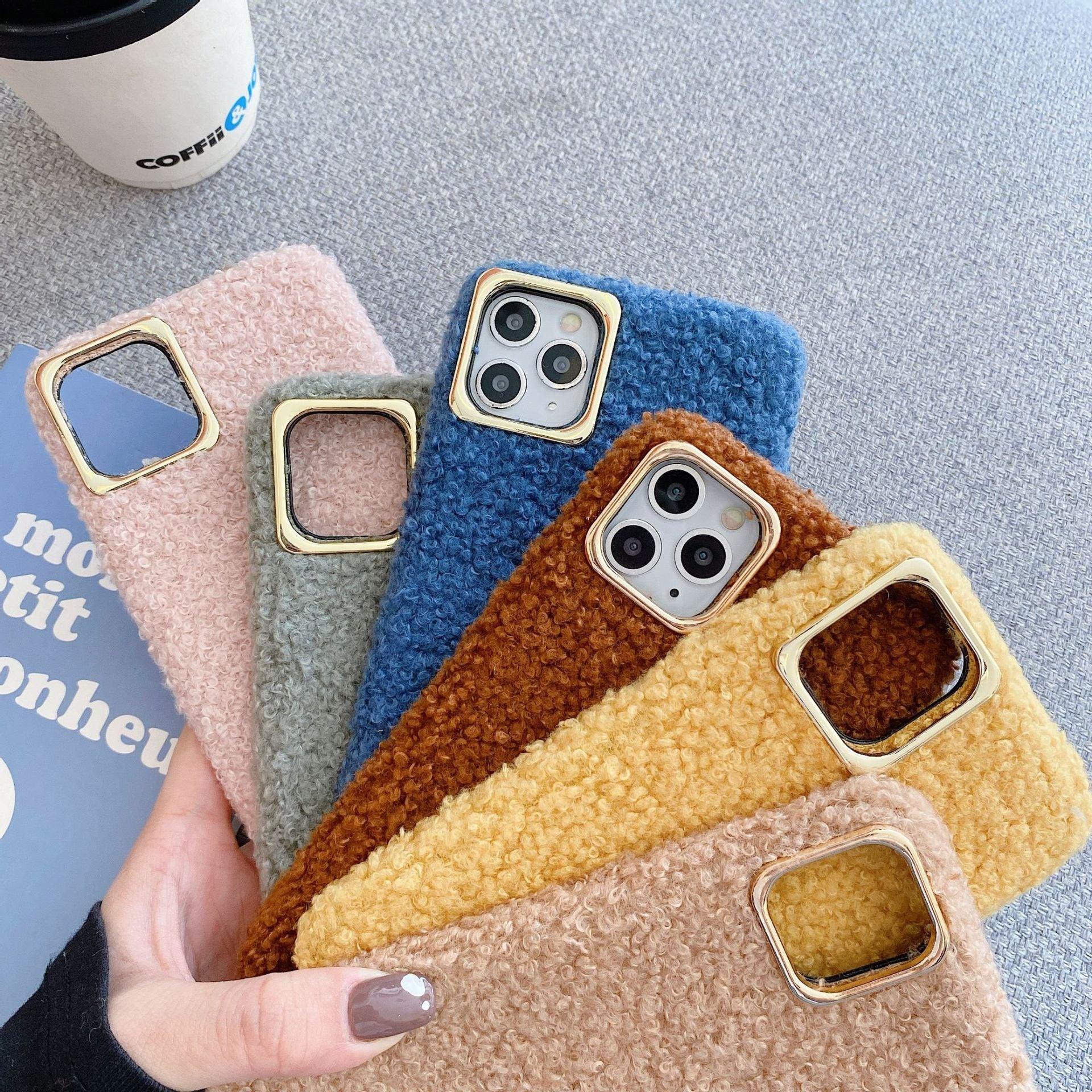 Fashion Lady Gift Case For Iphone Xs Max Xr X 11 Pro Max Se Furry Fluffy Warm Cover For Iphone 6 7 8 Plus Soft Phone Case Flexible Silicon Soft Fluffy Furry Shockproof Protective Phone Case For Iphone by Stevvex