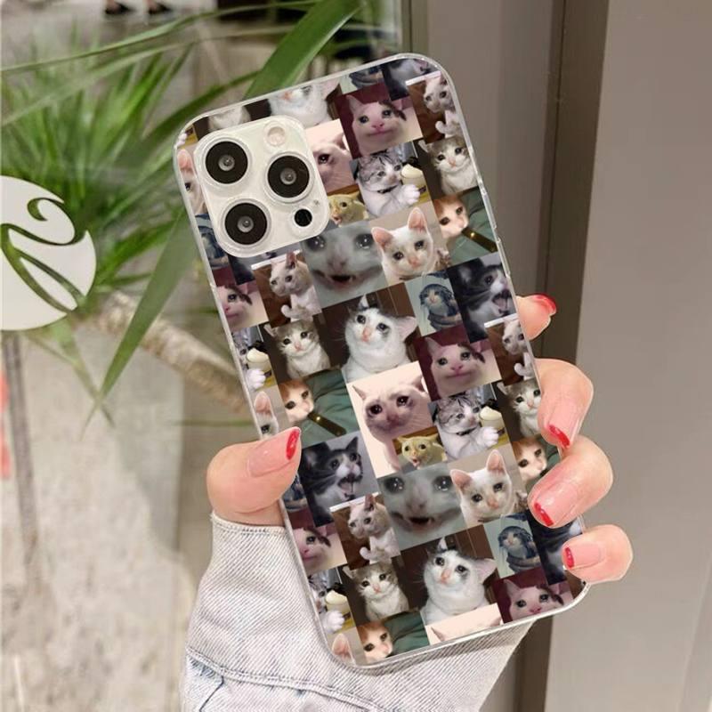 Crying Cat Memes Phone Case Mask Colorful Case For Cat Lovers For Iphone 7 And 8 In Moedern Design by Stevvex