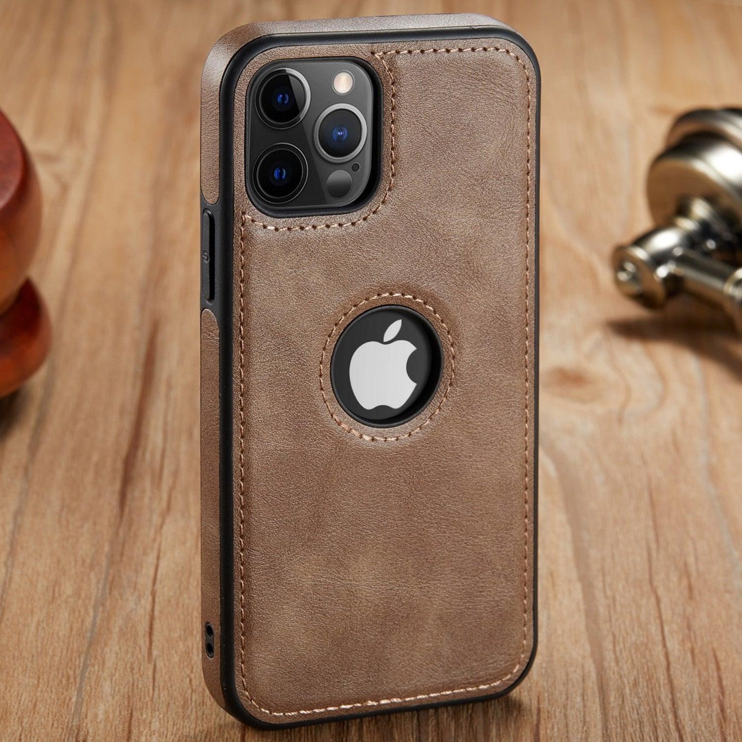 Luxury PU Leather Phone Case For iPhone 14 pro max 13 Pro max 11 12 Pro Max XR XS Max X 7 Plus case leather Slim Back Cover Compatible with iPhone 13 Pro Case Slim Leather Classic Luxury Elegant Phone Cover by Stevvex