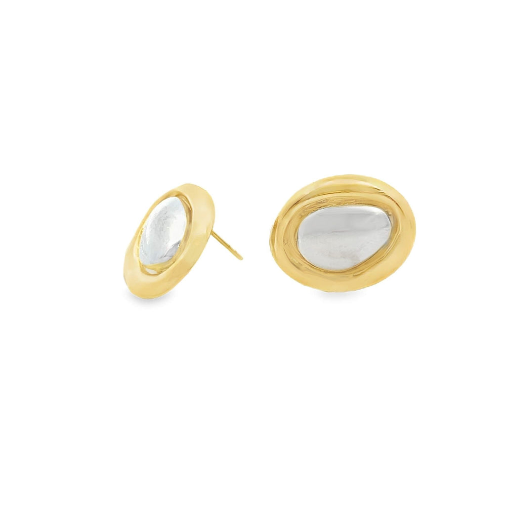 Two Tone Geometric Center Stone Jewelry Set (G226A)