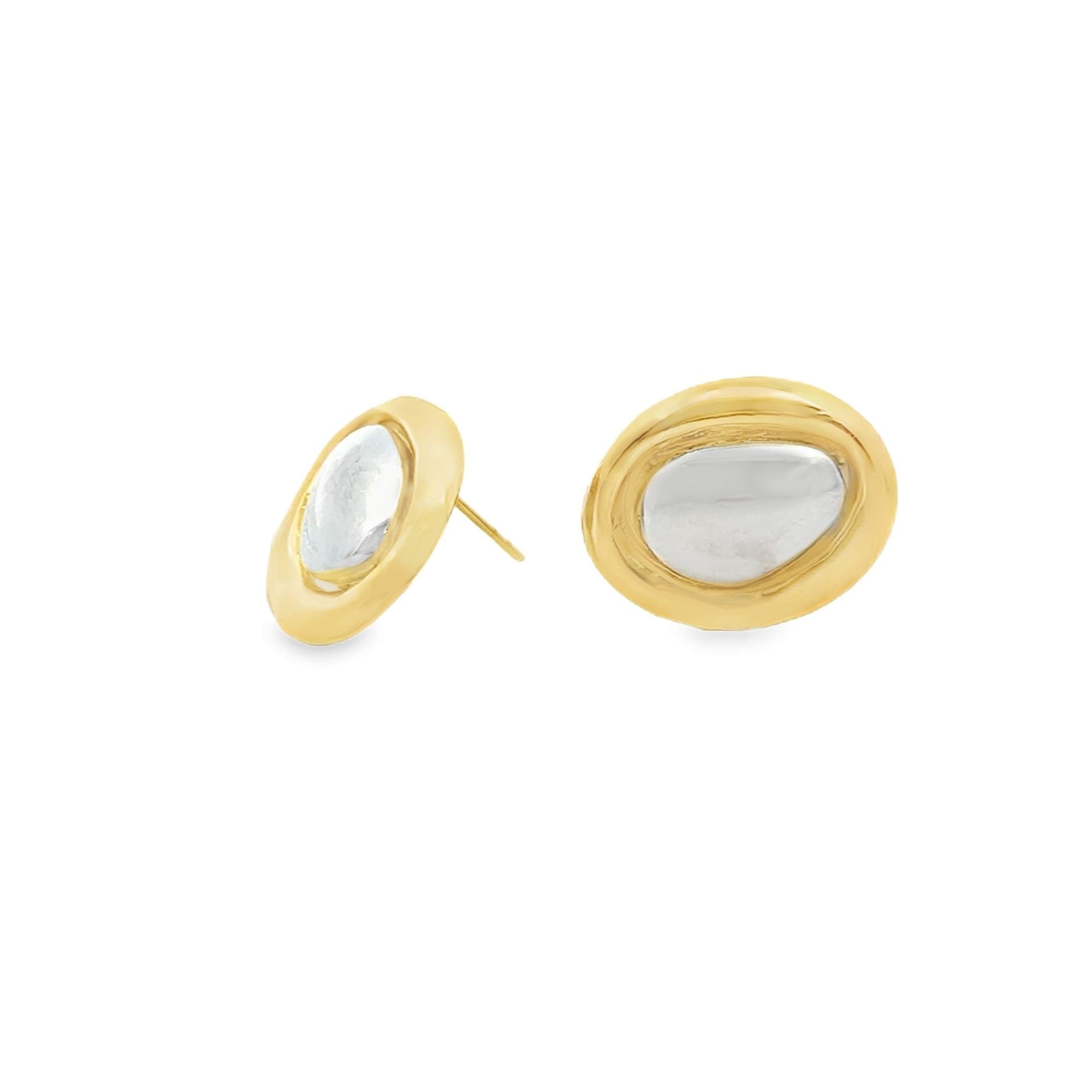 Two Tone Geometric Center Stone Jewelry Set (G226A)