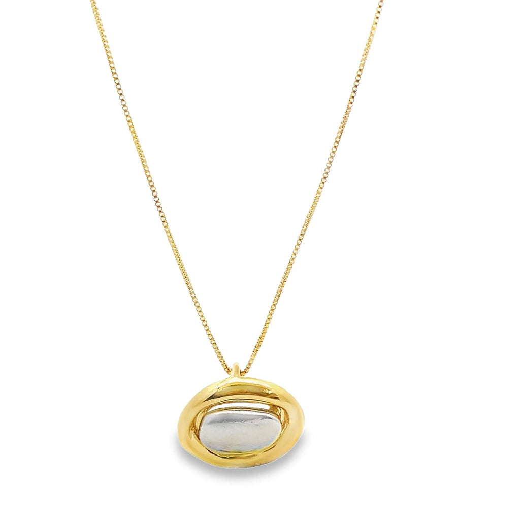 Two Tone Geometric Center Stone Jewelry Set (G226A)