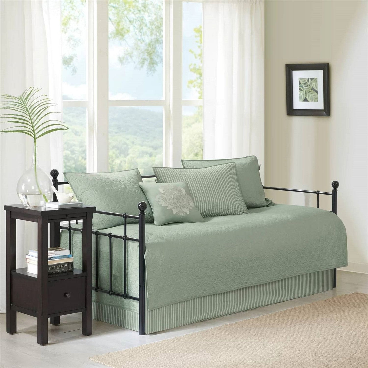 Country Cottage Daybed Cover Set in Seafoam Green