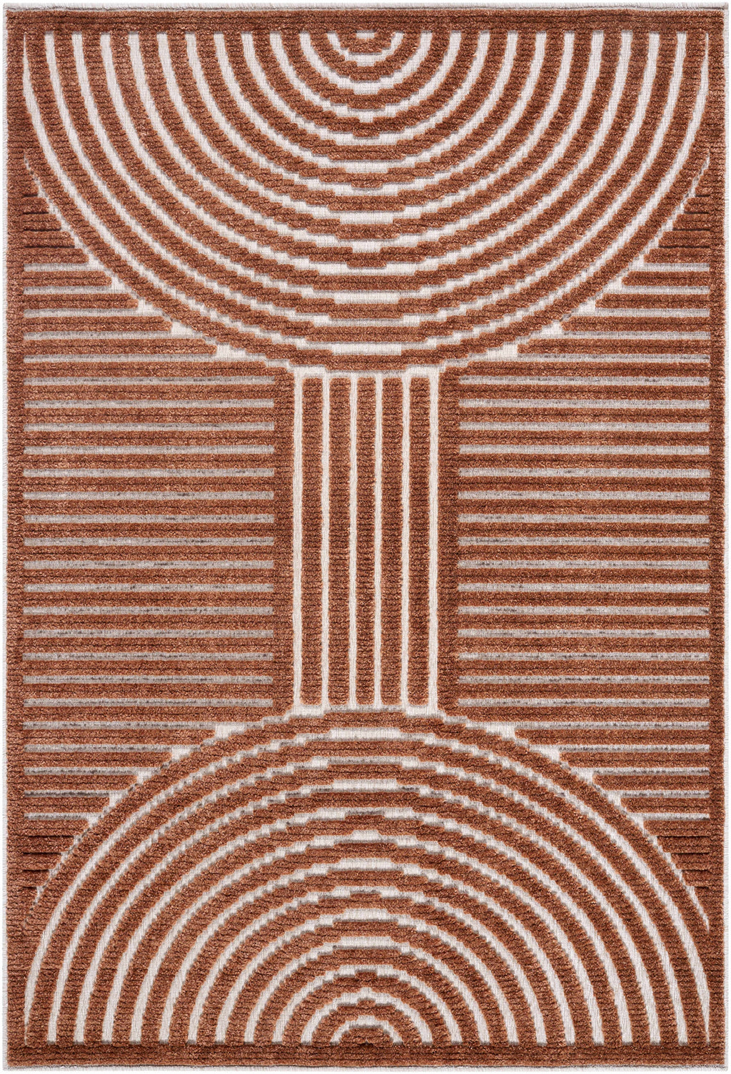 Deron Brown Area Rug - Machine Washable Contemporary Style