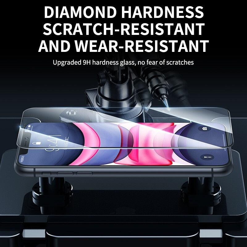 80D Full Protective Glass For iphone 6 7 8 Plus X Xr Xs Max SE Tempered Screen Protector iPhone 11 12 13 Pro Max Mini Glass Film Screen Protector with Full-Coverage, Easy Installation Frame by Stevvex