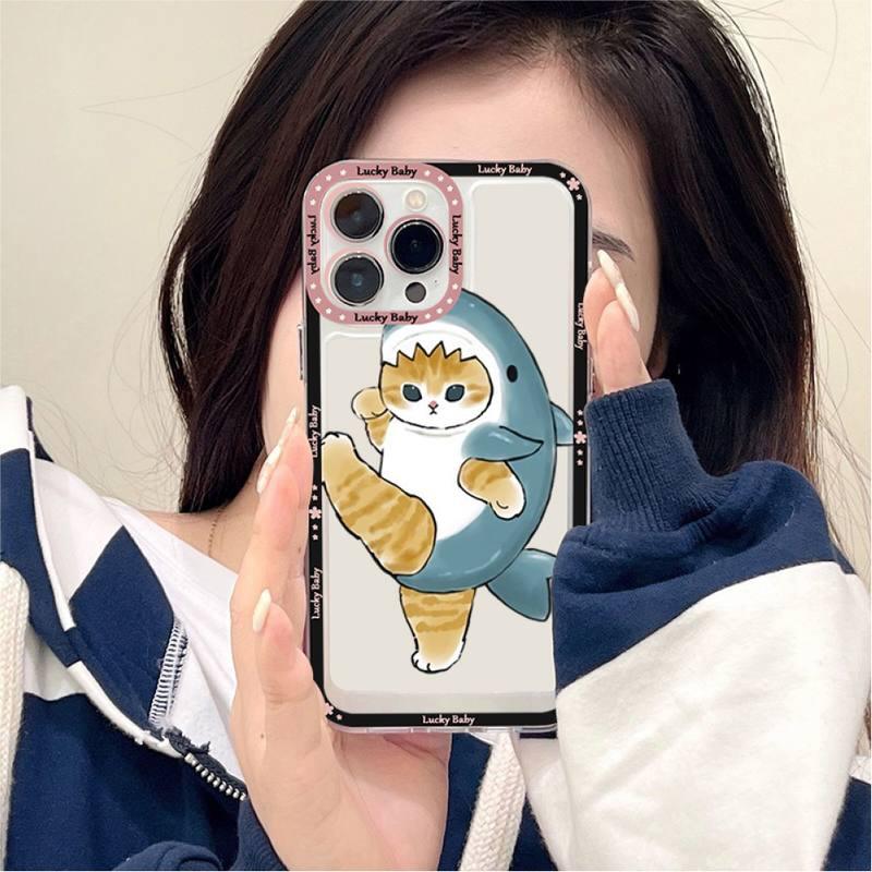 Cute Cat Phone Case For Iphone 11 12 13 Mini Pro Max 14 Pro Max Case Shell Cartoon Patterned Case Cover Soft Clear Cover Flexible Ultra Slim Anti-scratch Bumper Protective Cover For Iphone by Stevvex
