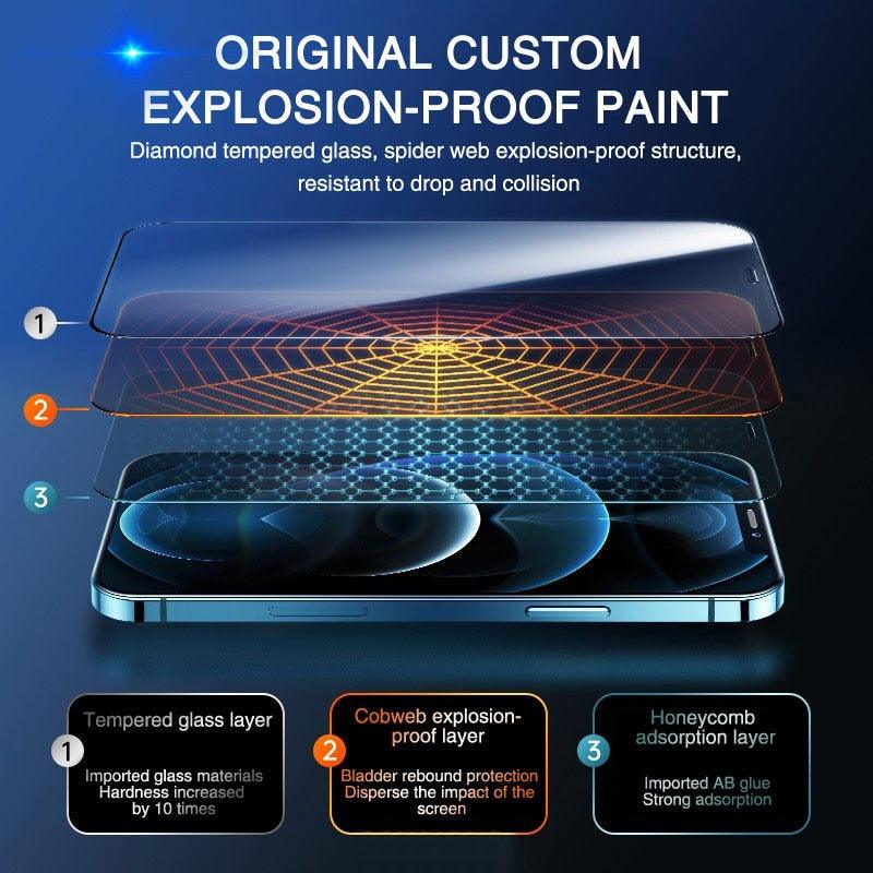 9999D Full Cover Tempered Glass For IPhone 11 12 13 Pro Max X XS Max XR Screen Protector On IPhone 12 Mini Protective Film Edge To Edge Full Coverage And 9H Hardness Anti-Scratch Shockproof Protection Screen Cover Shield by Stevvex
