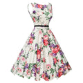 Summer Vestidos Dress Clothing Floral Robe Retro Swing Casual Vintage Rockabilly Dresses