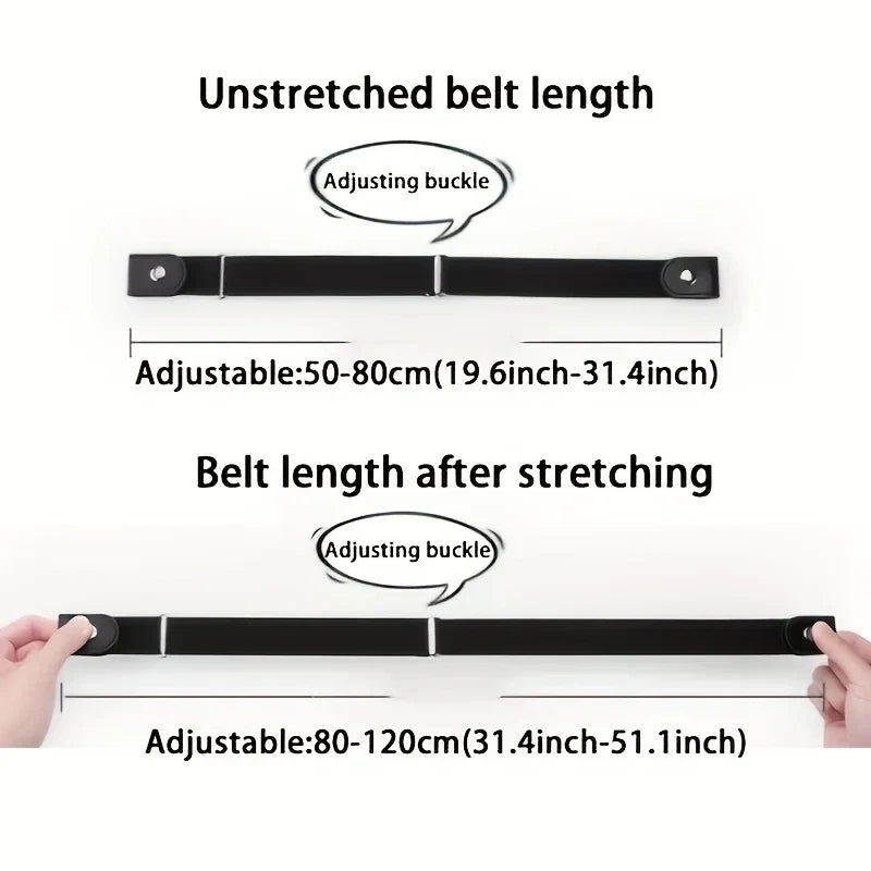 1pc No Buckle Elastic Waist Belt, Stretch Adjustable Belt for Jeans Dresses, Invisible Comfort Belt for Women Men, Belts