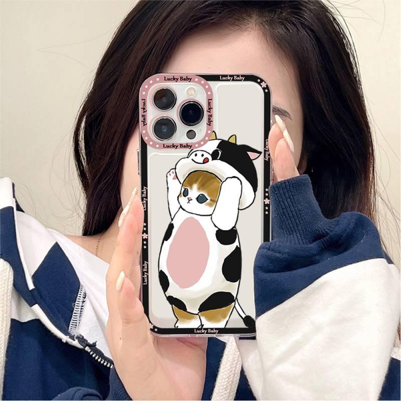 Cute Cat Phone Case For Iphone 11 12 13 Mini Pro Max 14 Pro Max Case Shell Cartoon Patterned Case Cover Soft Clear Cover Flexible Ultra Slim Anti-scratch Bumper Protective Cover For Iphone by Stevvex