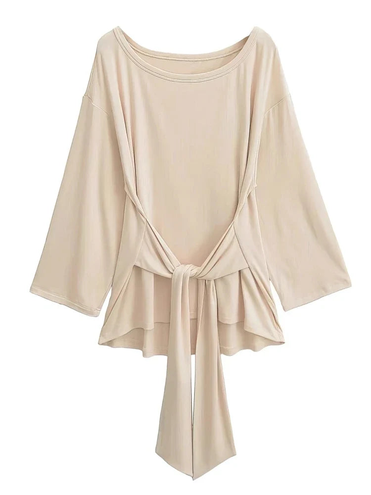 Sexy Thin See Through Long sleeve Oversize T shirt Women Bandage Off shoulder Top Female Basic Long Tees Korean Chic Lady New