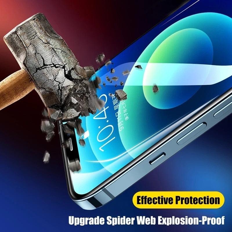 9D Full Cover Glass Screen Protector for IPhone 11 Pro Max 14 12 X s XS XR Tempered Glass on IPhone 13 Mini 7 8 6S Plus SE Film Tempered Glass Screen Protector Compatible for iPhone by Stevvex